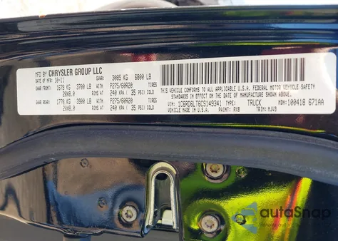 2012 Ram 1500 Slt z USA, uszkodzony, nr VIN 1C6RD6LT6CS149341